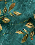 Papier Peint Feuillage - Branches Dorées et Marbrées