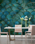 Papier Peint Art & Déco – Écailles Émeraude