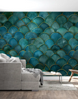 Papier Peint Art & Déco – Écailles Émeraude