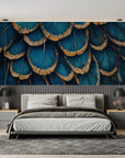 Animal Wallpaper – Blue and Gold Feathers