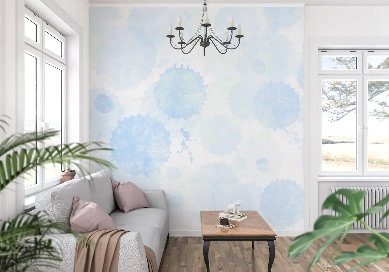 Children's Wallpaper - Pastel Shades in Watercolor