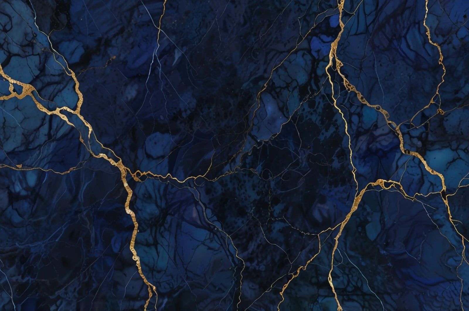 Stone Wallpaper – Blue and Gold Marble