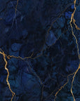 Papier Peint Pierre – Marbre Bleu et Or