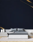 Art Deco Wallpaper – Gold Lines on Blue