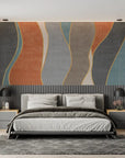 Art Deco Wallpaper – Colorful and Golden Waves