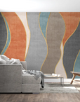 Art Deco Wallpaper – Colorful and Golden Waves