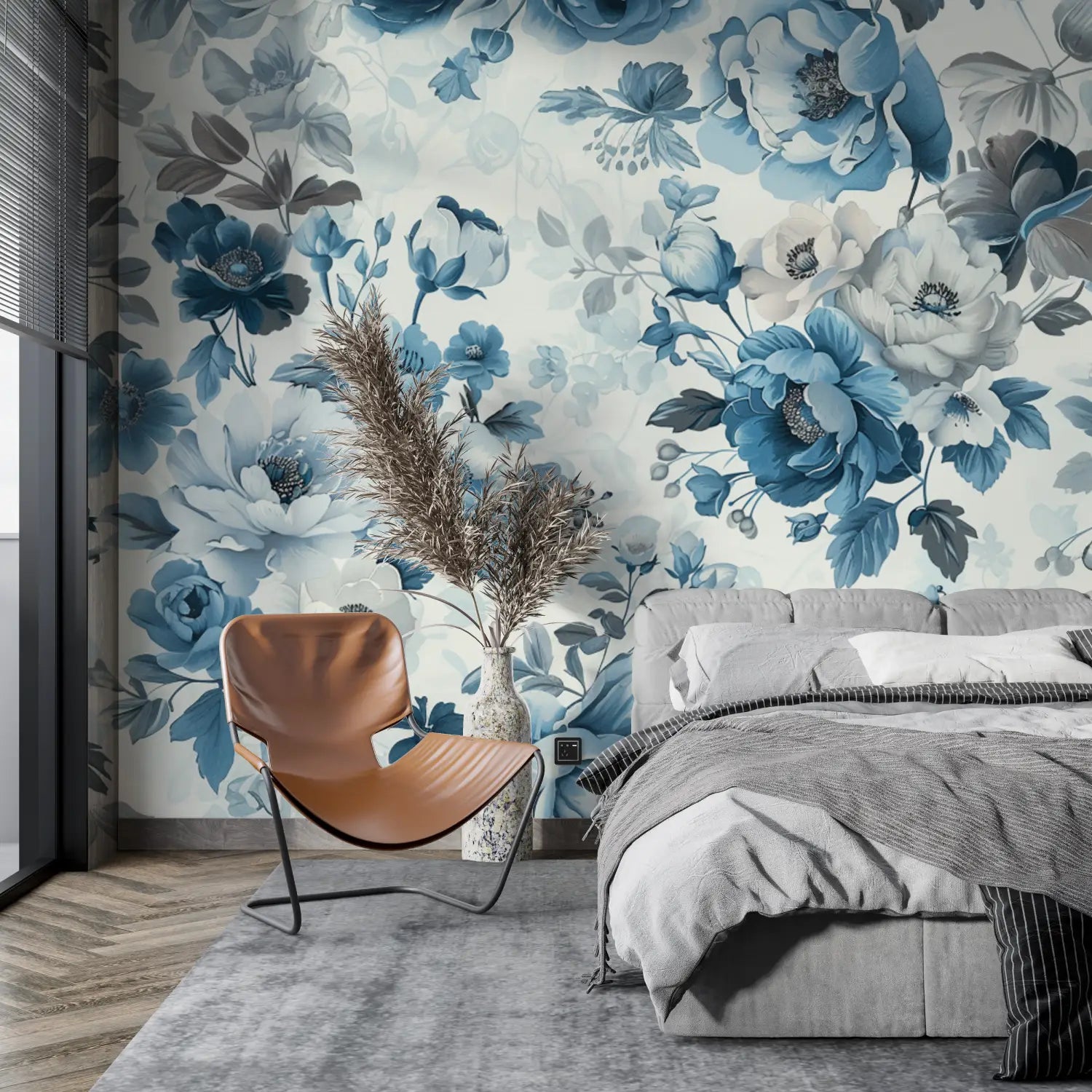 Floral Wallpaper - Blue Flowers