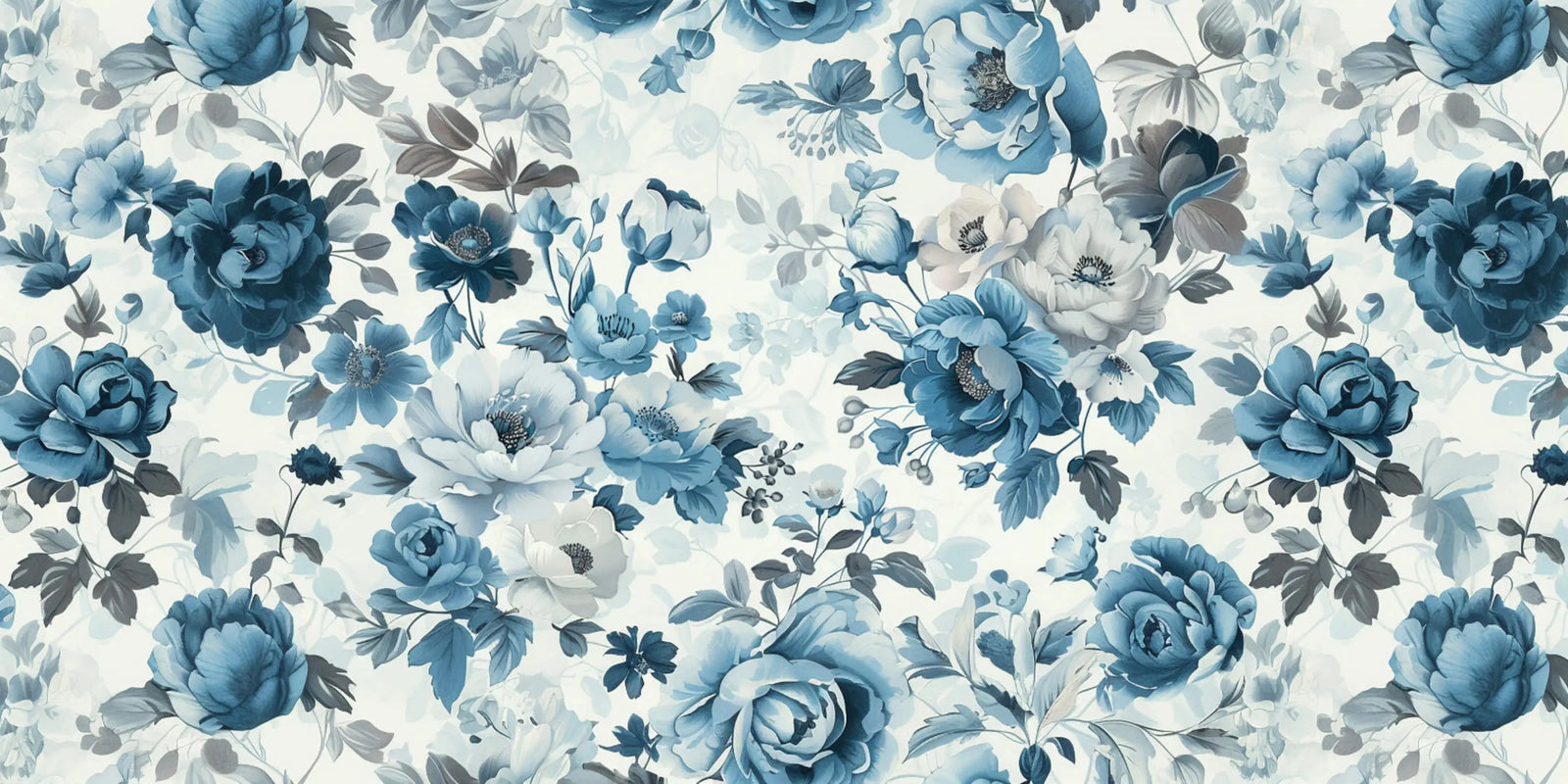 Floral Wallpaper - Blue Flowers