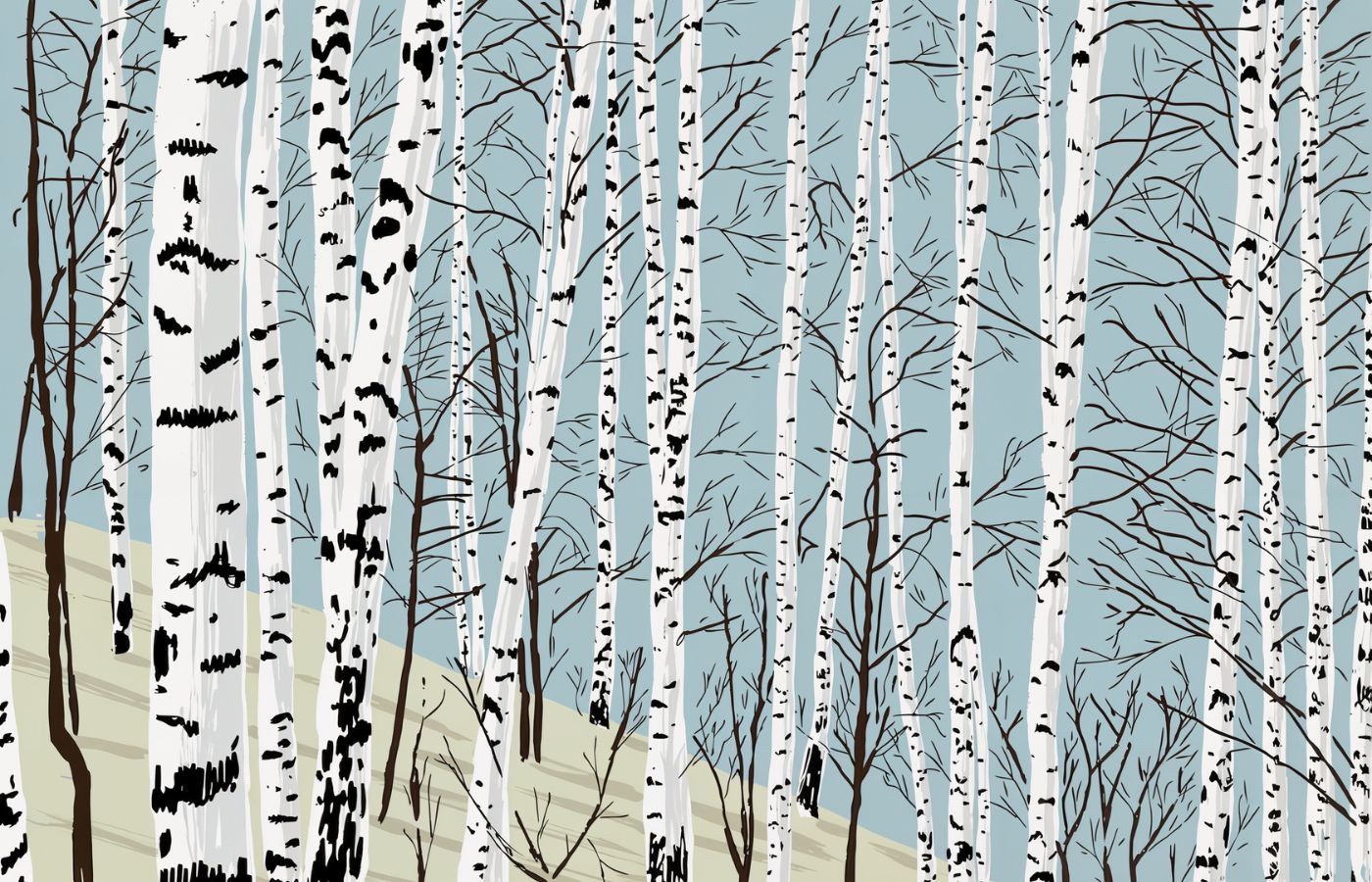 Forest Wallpaper - Winter Birches