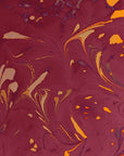 Papier Peint Art & Déco - Marbrures Bordeaux et Or