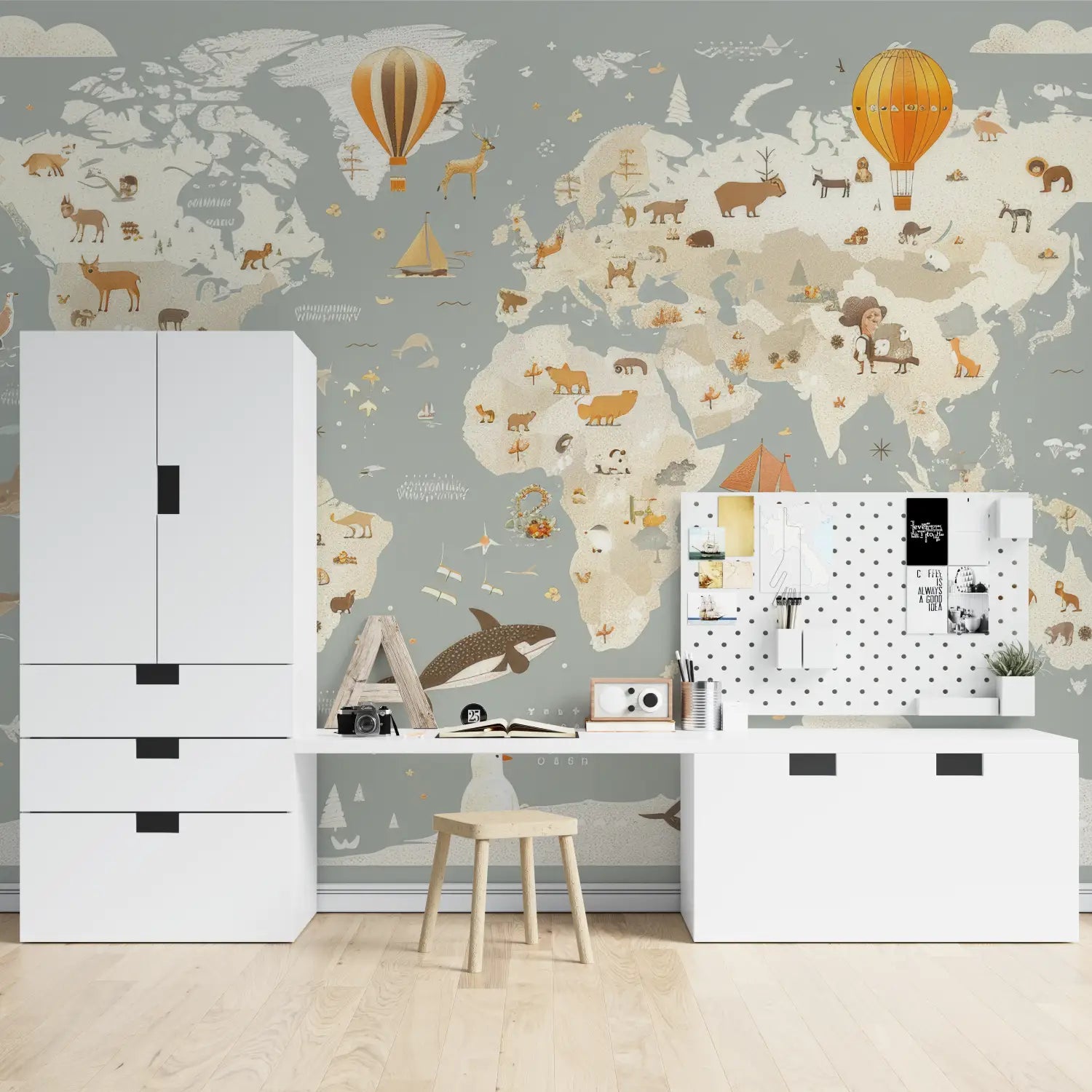 Children's Wallpaper - Animal World Map