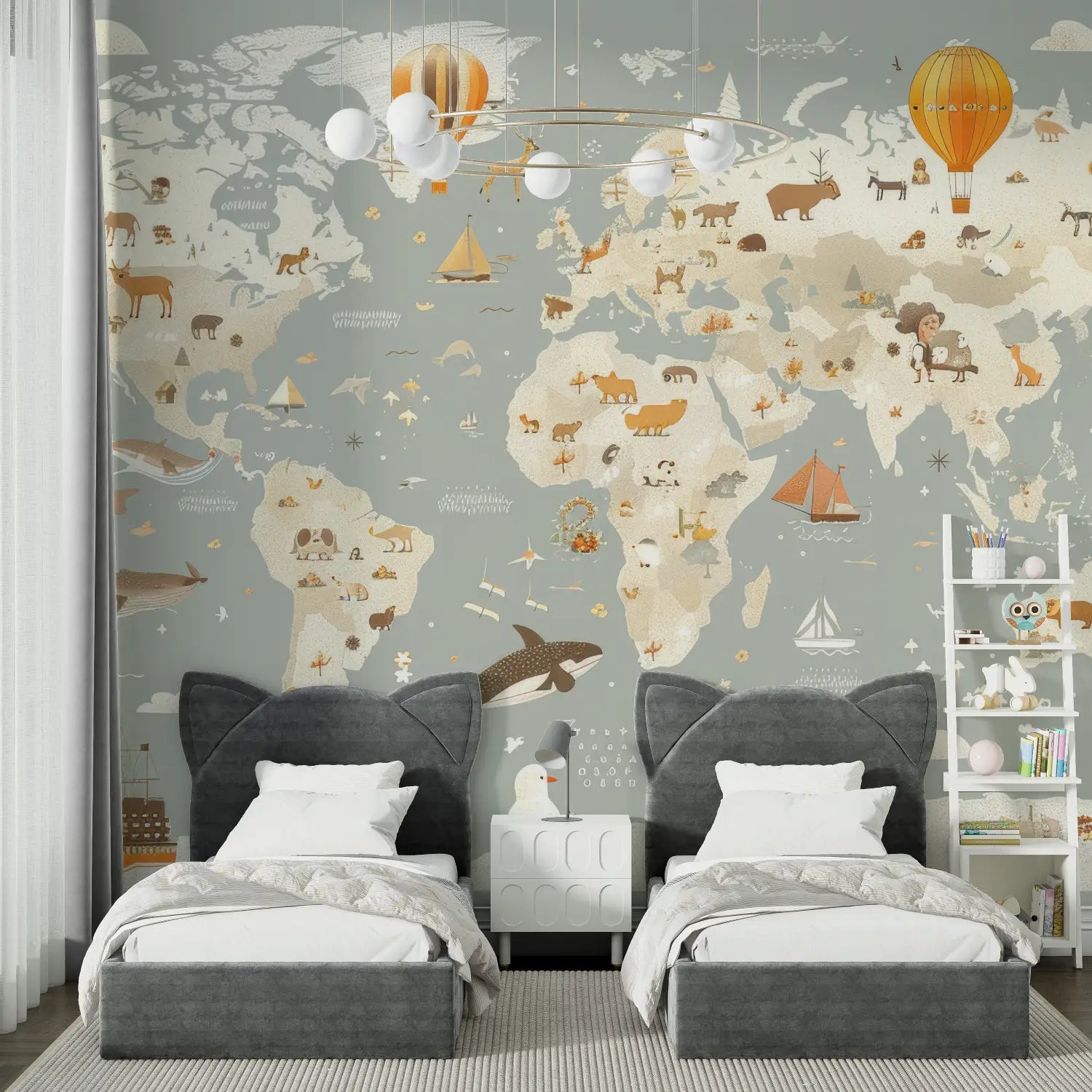 Children's Wallpaper - Animal World Map