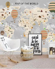 Children's Wallpaper - Around the World in a Hot Air Balloon