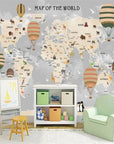 Children's Wallpaper - Around the World in a Hot Air Balloon