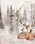 Forest Wallpaper – Deer Family in the Woodland Mist