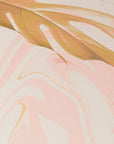 Foliage Wallpaper - Golden Leaf on Pink Background