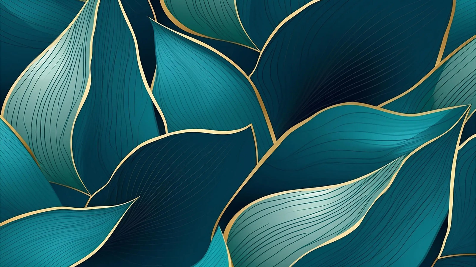 Art &amp; Deco Wallpaper - Emerald Stylized Leaves