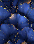 Foliage Wallpaper – Large Blue and Gold Petals