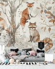 Forest Wallpaper - Curious Foxes