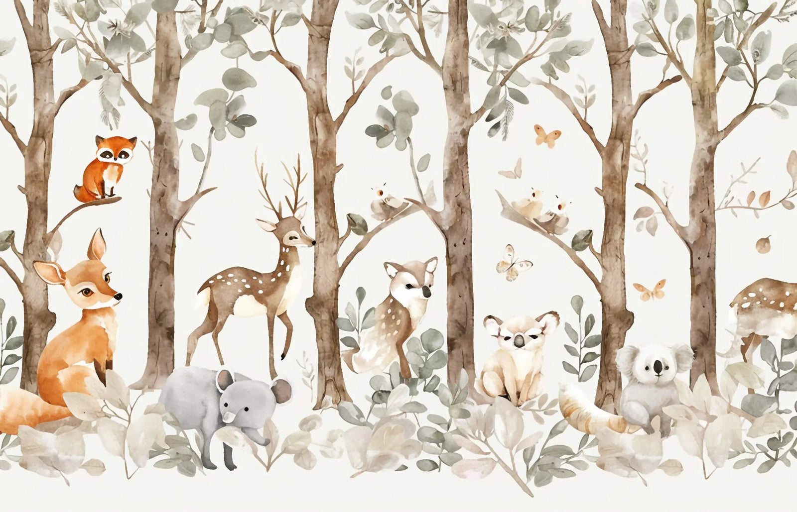 Children's Wallpaper - Forest and Friendly Animals
