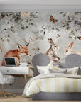 Papier Peint Animaux - Renards et Lapins