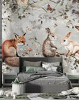 Papier Peint Animaux - Renards et Lapins