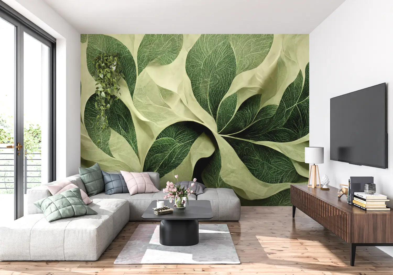 Foliage Wallpaper - Large Embossed Leaves