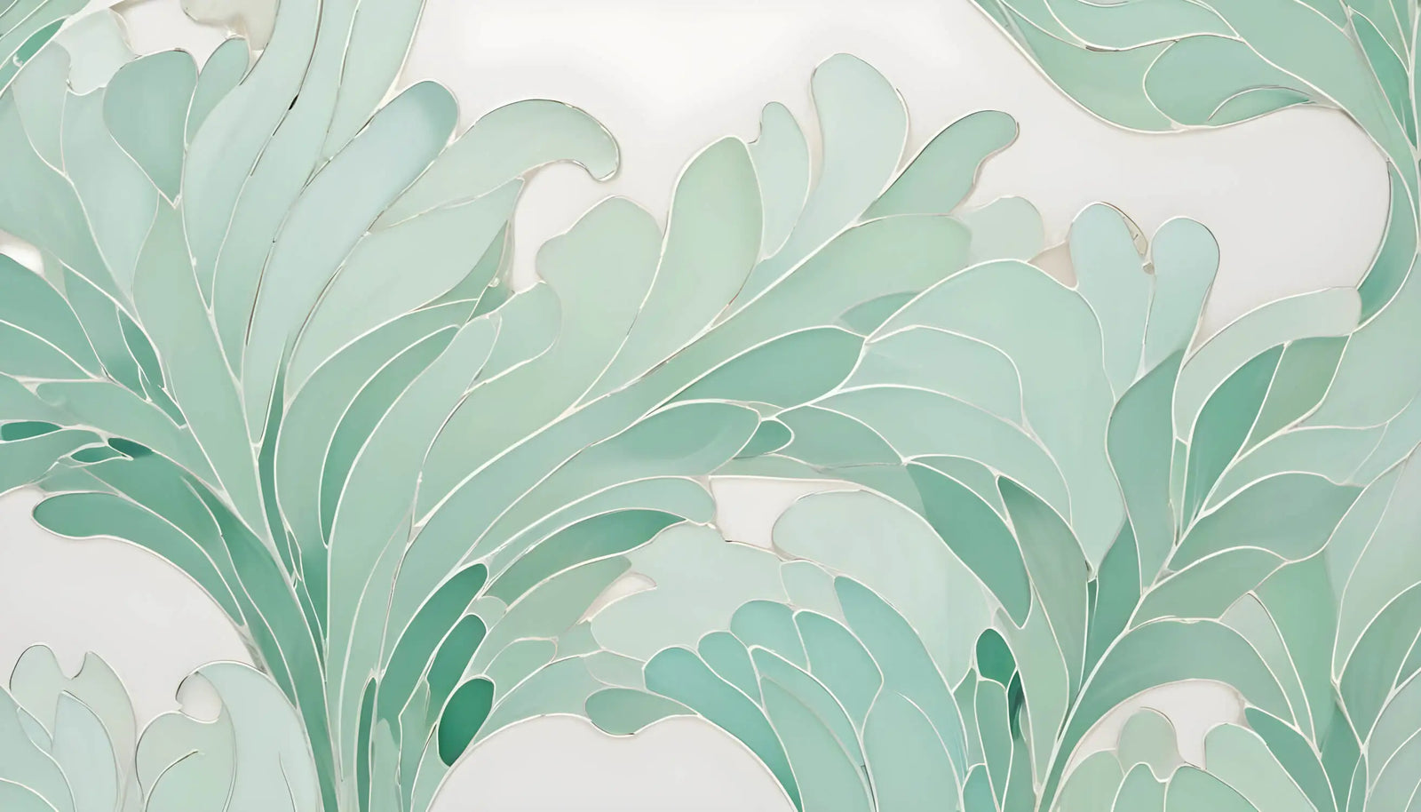 Foliage Wallpaper - Delicate water green foliage
