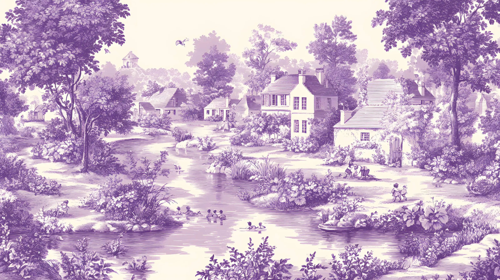 Vintage Wallpaper - Bucolic Village
