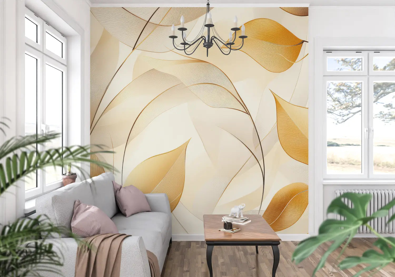 Foliage Wallpaper - Aerial Golden Leaves