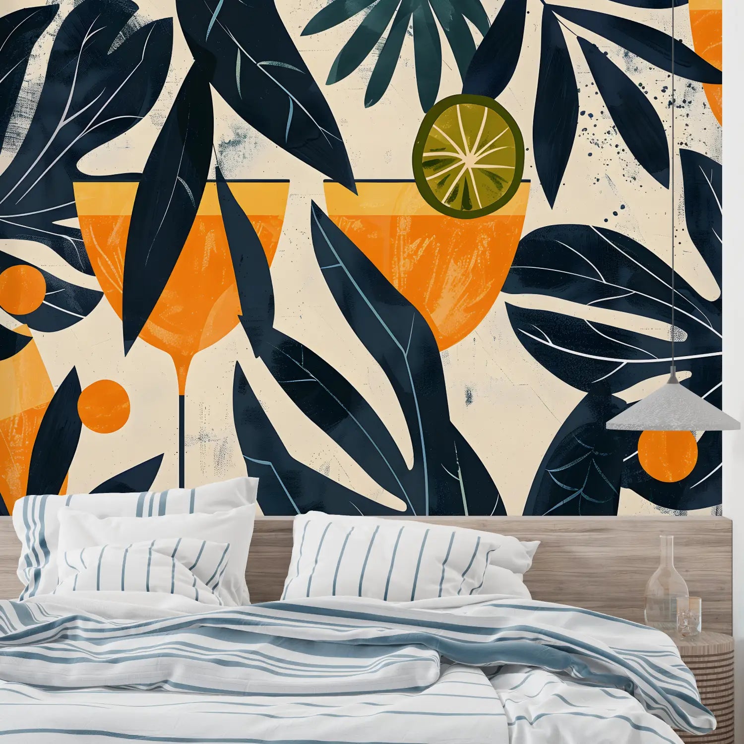 Tropical Wallpaper - Cocktail and Leaves