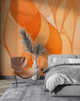 Papier Peint Art & Déco - Ondulations Oranges
