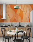 Papier Peint Art & Déco - Ondulations Oranges