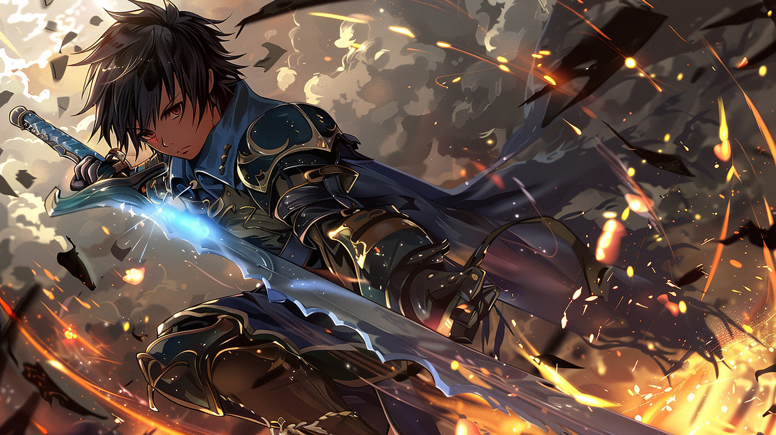 Papier Peint Anime - Guerrier Épée du Dragon