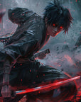 Papier Peint Anime - Guerrier de l’Ombre aux Yeux Ardents