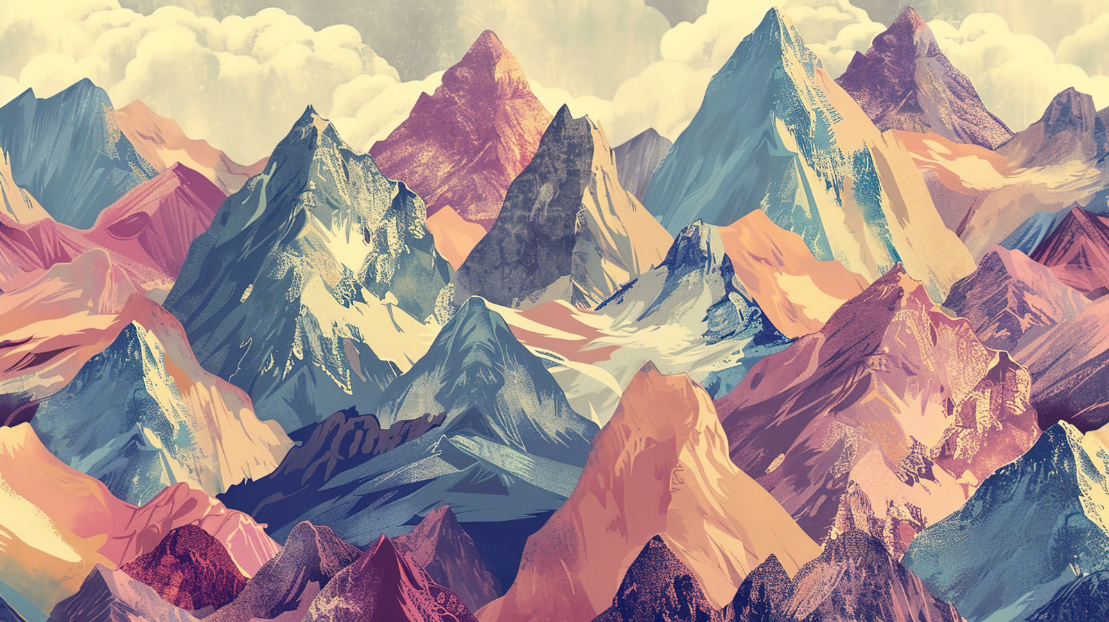 Graphic Wallpaper – Colorful Geometric Mountain Range