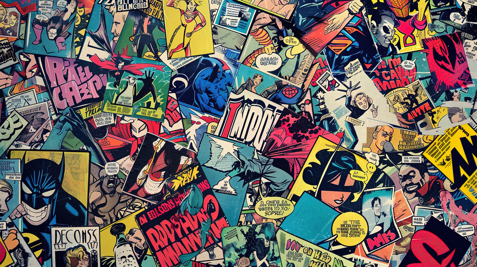 Graphic Wallpaper – Vintage Comics Collage