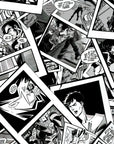 Comic strip wallpaper – Black and white