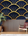 Japanese Wallpaper - Golden and Textured Fans