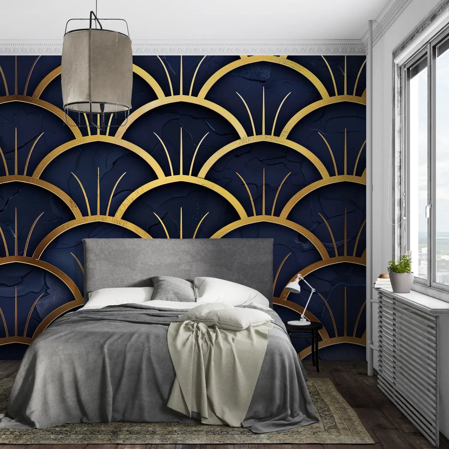Japanese Wallpaper - Golden and Textured Fans