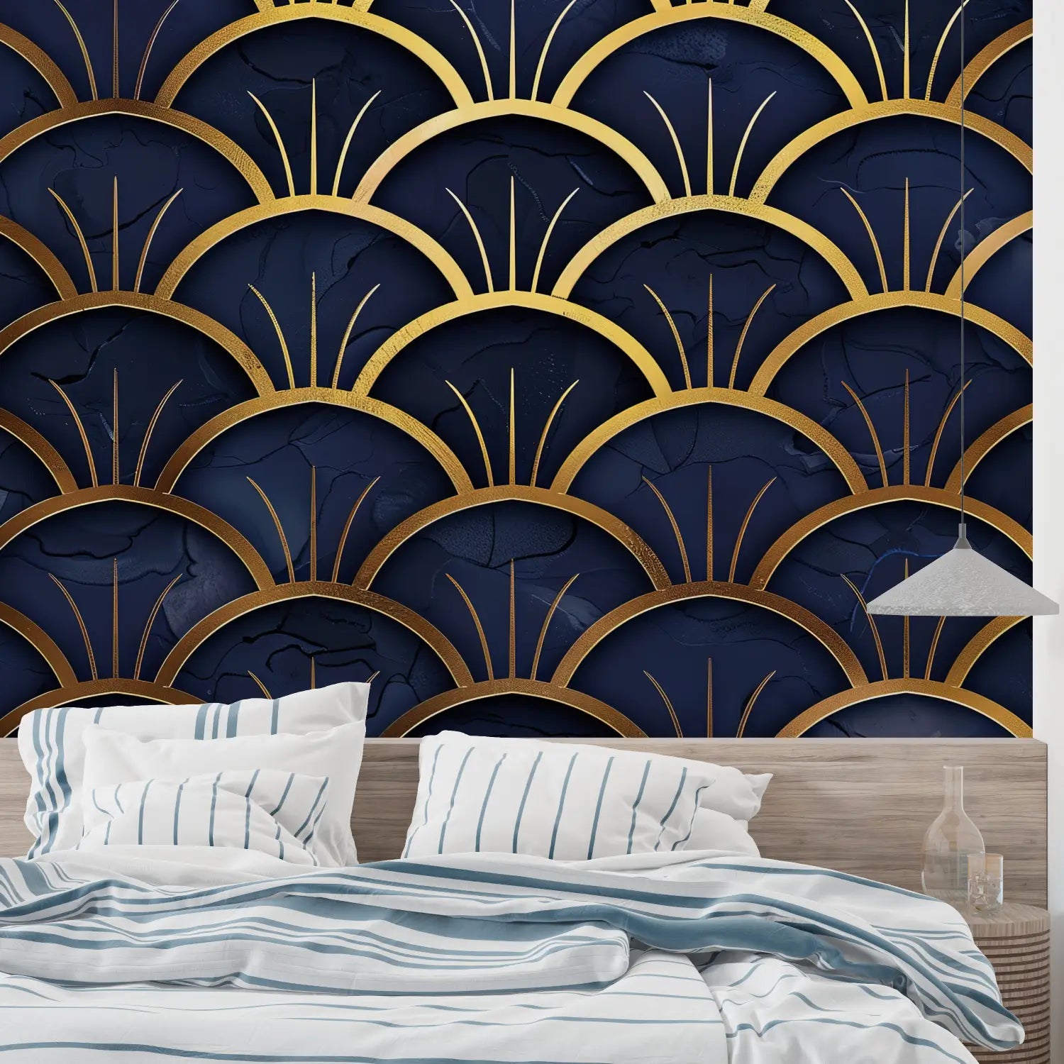 Japanese Wallpaper - Golden and Textured Fans