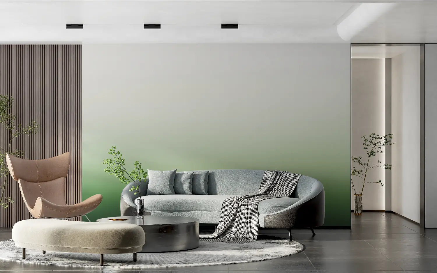 Art &amp; Deco Wallpaper - Natural Green Gradient