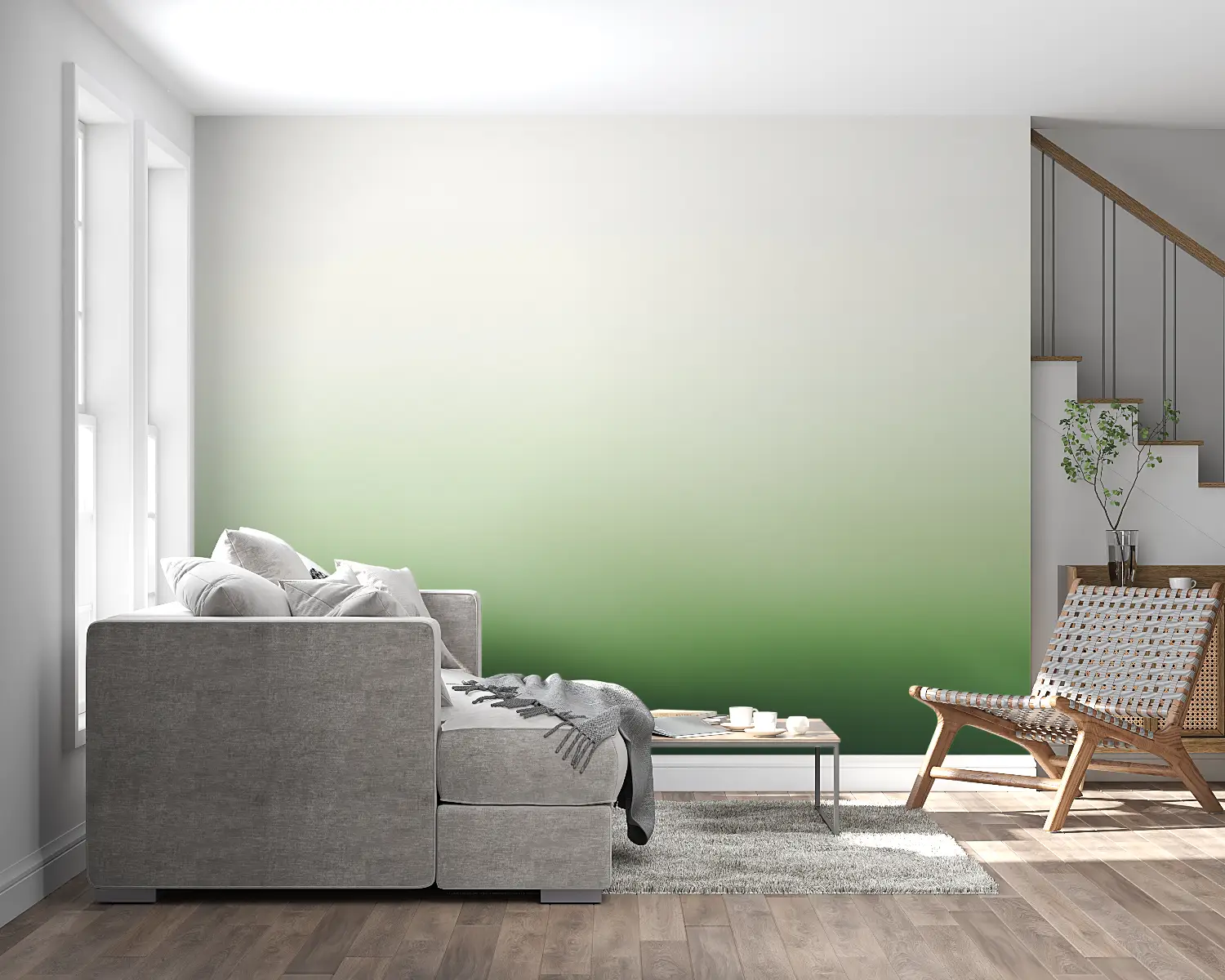 Art &amp; Deco Wallpaper - Natural Green Gradient