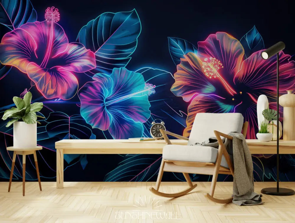 Papier Peint Design - Fleurs Tropicales