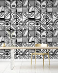Papier Peint Design - Géométrique Noir Et Blanc