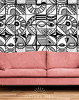 Papier Peint Design - Géométrique Noir Et Blanc