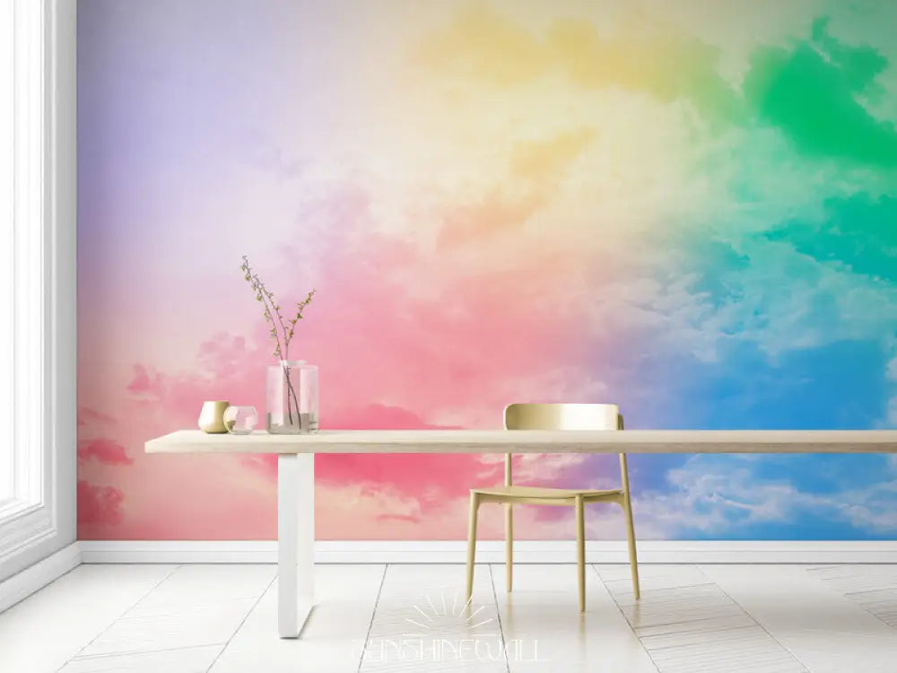 Papier Peint Design - Nuages Multicolores