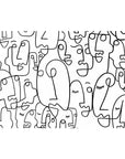 Papier Peint Art & Déco - Visages Abstraits en Ligne Continue