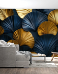 Art Deco Wallpaper – Gold and Midnight Blue Fans