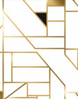Geometric Wallpaper – Golden Lines on Ivory Background